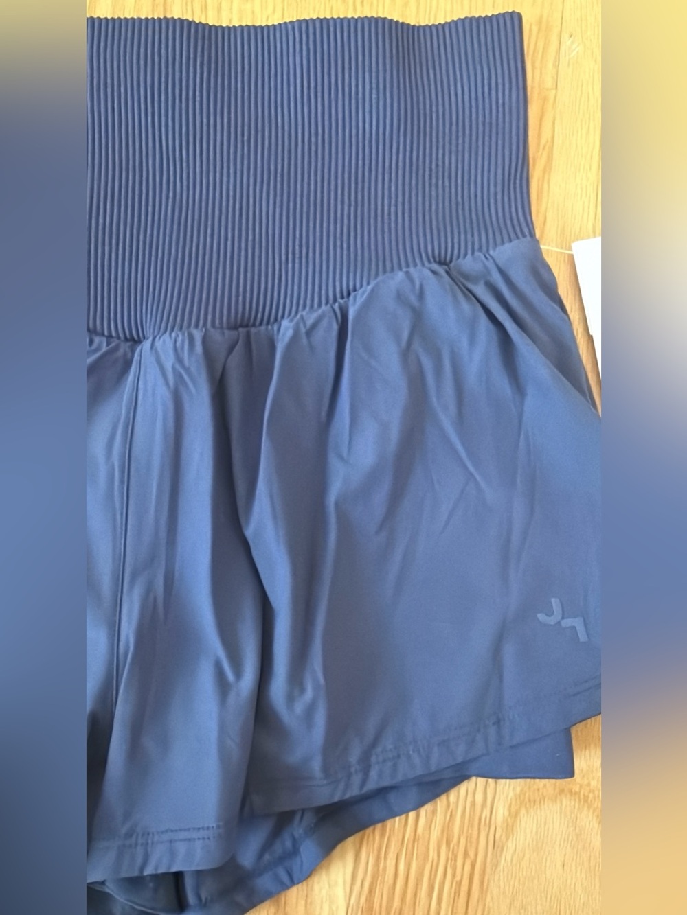JoyLab Seamless Waistband High-Waist Blue Women’s Athletic Shorts - Picture 5 of 8